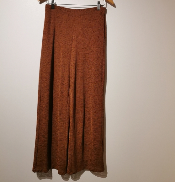 Y2K solid brown wide leg trousers small lined - Picture 2 of 5